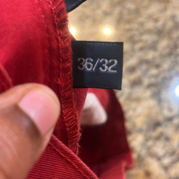 Polo Ralph Lauren Jeans Mens 36x34 Red Cotton Slim Straight Fit Denim Pony - Picture 7 of 7